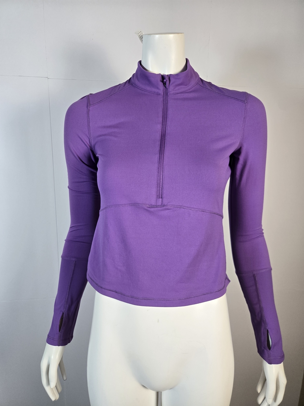 CRZ YOGA Purple Long-Sleeve Half-Zip Performance Top